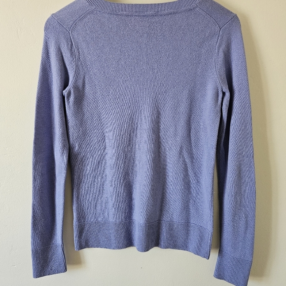 Chic Blue Sweater with Bow Lilly Pulitzer Ana Light Iris Gold Bow Sweater - Picture 4 of 4